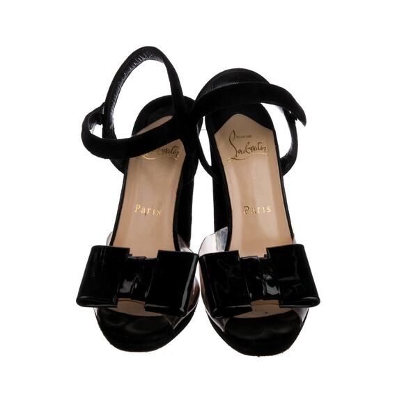 ❤️Christian Louboutin Suede Bow Slingback Heels❤️ - Picture 3 of 5